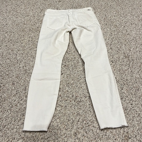 Mother The Looker Ankle Fray Stayin' Alive White Jeans Size 25 - Picture 8 of 11